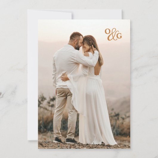 Boho Spring Watercolor Wildblumen Foto Hochzeit Einladung (Rückseite)