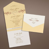 Boho Spring Wedding All In One Einladung