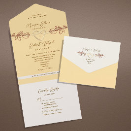 Boho Spring Wedding All In One Einladung