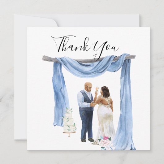 Boho Spring Wedding Danke Cards Einladung (Vorderseite)
