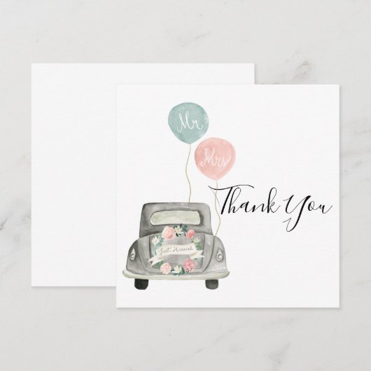 Boho Spring Wedding Danke Cards Einladung (Vorne/Hinten)