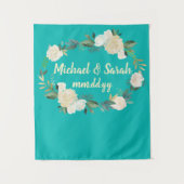 Boho Spring Wedding Empfang Foto Stand Hintergrund Wandteppich (Vorderseite)