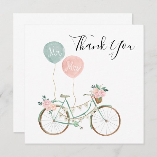 Boho Spring Wedding Vielen Dank Karten (Vorne/Hinten)