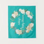 Boho Spring Weddrop Türkis Baby Dusche Wandteppich (Vorderseite)