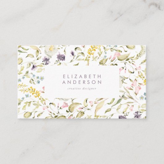 Boho Spring Wild Botanical Florals Empfehlungskarte (Vorderseite)