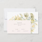 Boho Spring Wild Botanical Florals Frame Wedding RSVP Karte (Vorderseite)