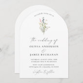 Boho Spring Wildblume Arch Garden Hochzeit Einladung (Vorne/Hinten)