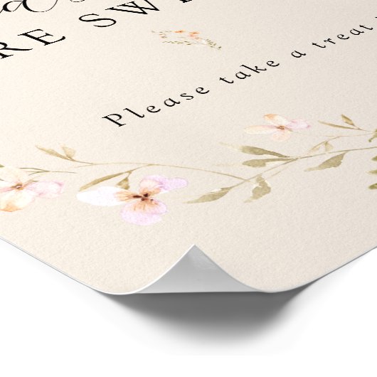 Boho Spring Wildblume Babies sind süße Zeichen Poster (Ecke)