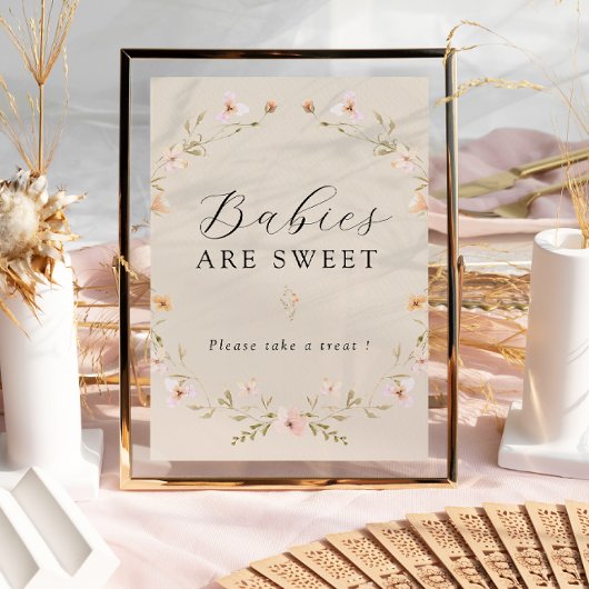 Boho Spring Wildblume Babies sind süße Zeichen Poster