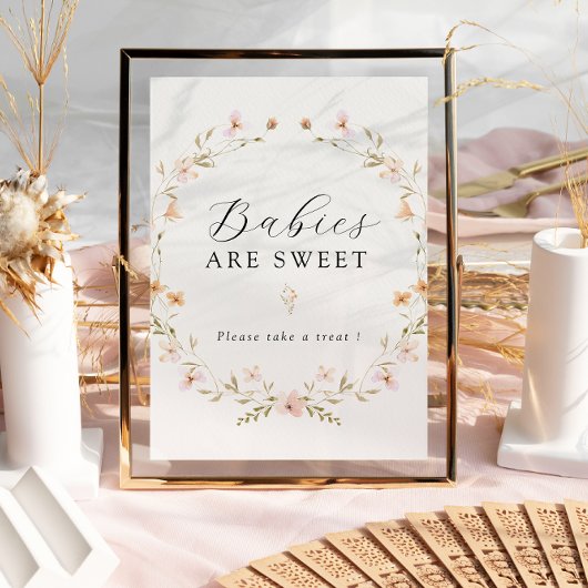 Boho Spring Wildblume Babies sind süße Zeichen Poster