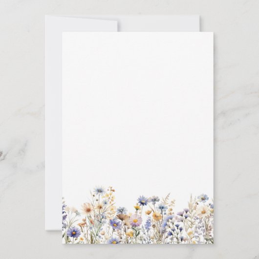 Boho Spring Wildblume | Botanische Hochzeit Einladung (Rückseite)