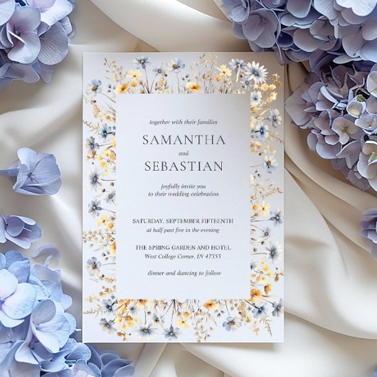 Boho Spring Wildblume | Botanische Hochzeit Einladung