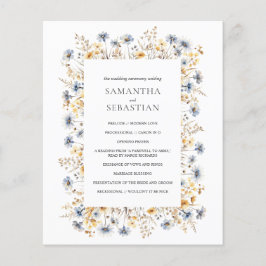 Boho Spring Wildblume | Botanisches Hochzeitsprogr