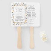 Boho Spring Wildblume | Botanisches Hochzeitsprogr Fächer (Vorne und Hinten)