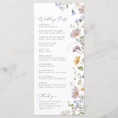 Boho Spring Wildblume Elegantes Hochzeitsprogramm Programm (Rückseite)