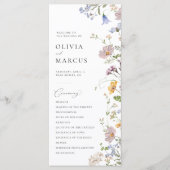 Boho Spring Wildblume Elegantes Hochzeitsprogramm Programm (Vorderseite)