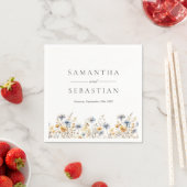 Boho Spring Wildblume Meadow Botanical Monogram Serviette (Beispiel)