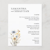 Boho Spring Wildblume WEDING DINNER MENU (Vorderseite)