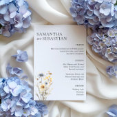 Boho Spring Wildblume WEDING DINNER MENU