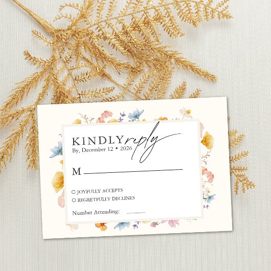 Boho Spring Wildblumen Botanischer Garten Begleitkarte