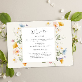 Boho Spring Wildblumen Botanischer Garten Hochzeit Begleitkarte