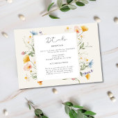 Boho Spring Wildblumen Botanischer Garten Hochzeit Begleitkarte