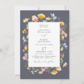 Boho Spring Wildblumen Botanischer Garten Hochzeit Einladung (Vorderseite)