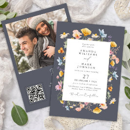 Boho Spring Wildblumen Botanischer Garten Hochzeit Einladung