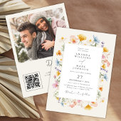 Boho Spring Wildblumen Botanischer Garten Hochzeit Einladung