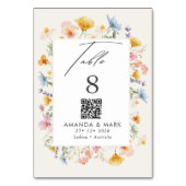 Boho Spring Wildblumen Botanischer Garten Hochzeit Tischnummer (Vorderseite)