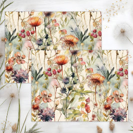 BOHO SPRING WILDBLUMEN DECOUPAY SEIDENPAPIER