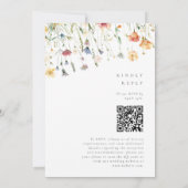 Boho Spring Wildflower QR Code Wedding Einladung (Rückseite)
