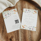 Boho Spring Wildflower QR Code Wedding Einladung