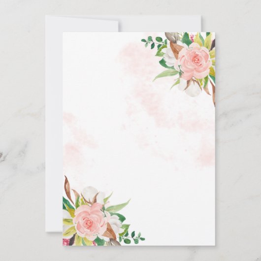 Boho Stamm Floral Kuh Skull Hochzeit Save The Date (Rückseite)