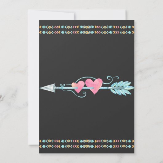 Boho Stamm Gender Reveal Einladung Boy oder Mädche (Rückseite)