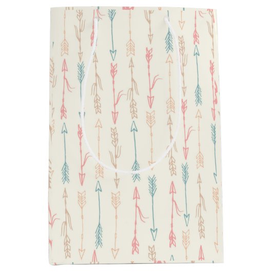 Boho Stamm Pastel Arrow Gender Neutral Mittlere Geschenktüte (Vorderseite)