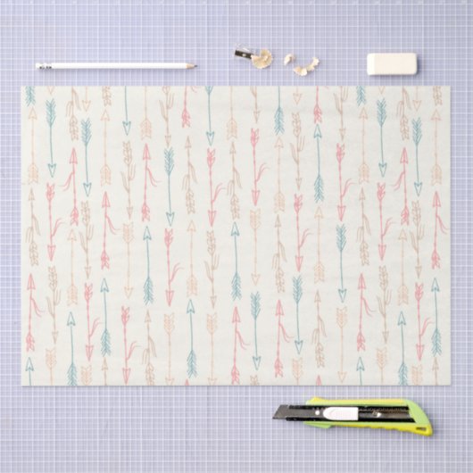 Boho Stamm Pastel Arrow Gender Neutral Seidenpapier (Handwerk)