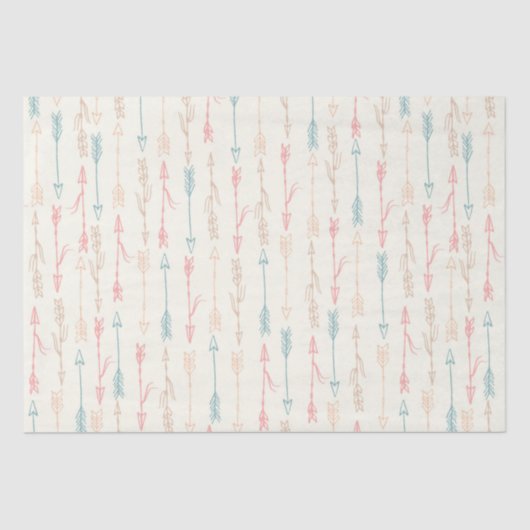 Boho Stamm Pastel Arrow Gender Neutral Seidenpapier (Vorderseite)