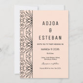 Boho Stamm Print Creme und Black Einladung (Vorderseite)