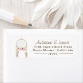 Boho Stamm Rustikal auf der weißen Rücksendeadress (Insitu)