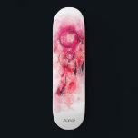 *~* Boho Stamm Shamanic heilig. Dream Catcher Skateboard<br><div class="desc">* Western BOHO American Watercolor Abstrakte Dream Catcher Tour mit hübschen Feathers als Shamanic-Symbol für einen amerikanischen Spirituellen Heiler oder BOHEMIAM Design. * * *** Die Farben sind meist leuchtend DEEP PINK RED MAGENTA Farben auf WEISS. Dieses temperamentbasierte, beliebte boho kreative abstrakte moderne Träumerei- und Feathers-Design wird höchstwahrscheinlich von Shamans,...</div>