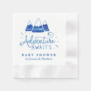 Boho Stammes- blaue Abenteuer-Babyparty-Servietten Serviette