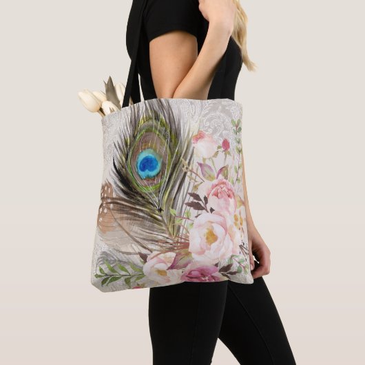 Boho Stammes- Chic-Pfau-Feder u. Tasche (Von Nahem)