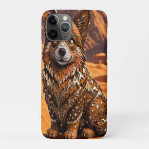 Boho-Stammes-Corgi-Wüstenberg-Kunst Case-Mate iPhone Hülle
