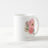 Boho Stammes- Feder-Kaffee-Tasse Kaffeetasse (VorderseiteRechts)