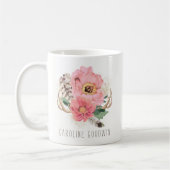 Boho Stammes- Feder-Kaffee-Tasse Kaffeetasse (Links)