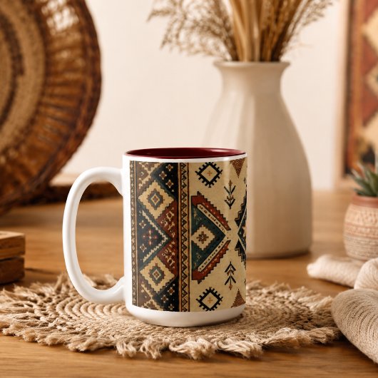 Boho-Stammes-Geometrisches Muster Kaffeetasse | Ru