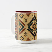 Boho-Stammes-Geometrisches Muster Kaffeetasse | Ru (Vorderseite Links)
