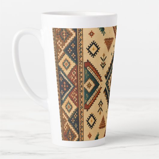 Boho-Stammes-Geometrisches Muster Kaffeetasse | Ru Milchtasse (Links)
