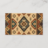 Boho-Stammes-Geometrisches Muster Visitenkarte | R (Rückseite)